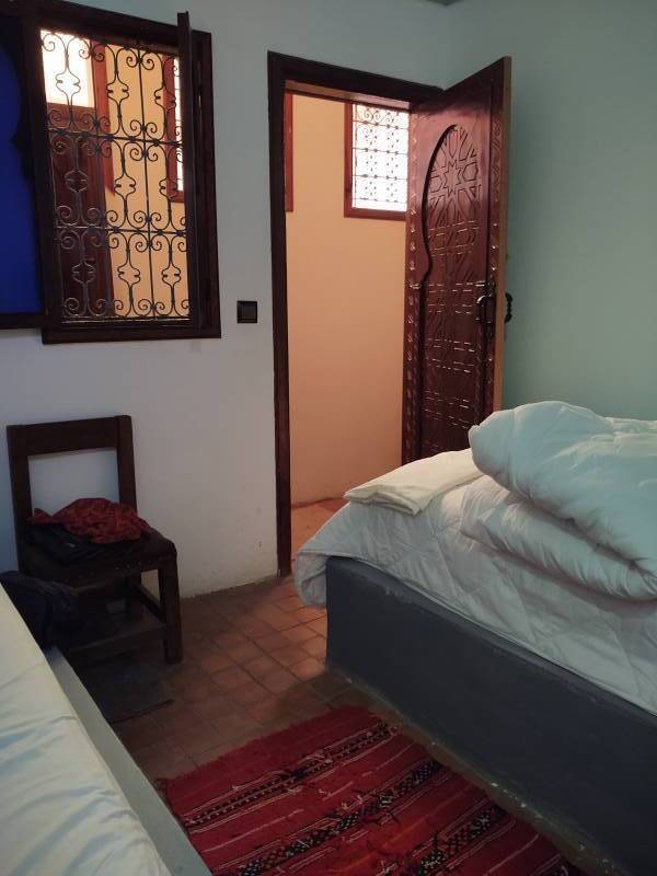 My room in a guesthouse in the medina in Meknès.