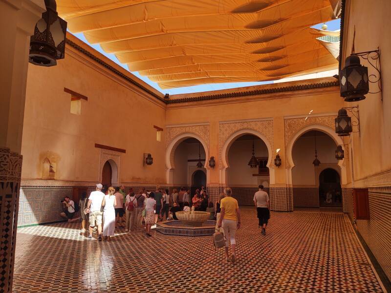 Covered courtyard in the Mausoleum of Moulay Ismail.
