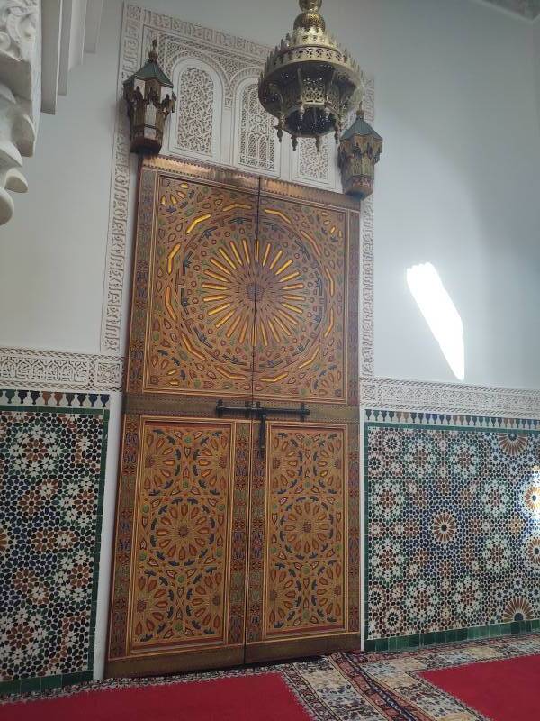 Elaborate door in the last antechamber in the Mausoleum of Moulay Ismail.