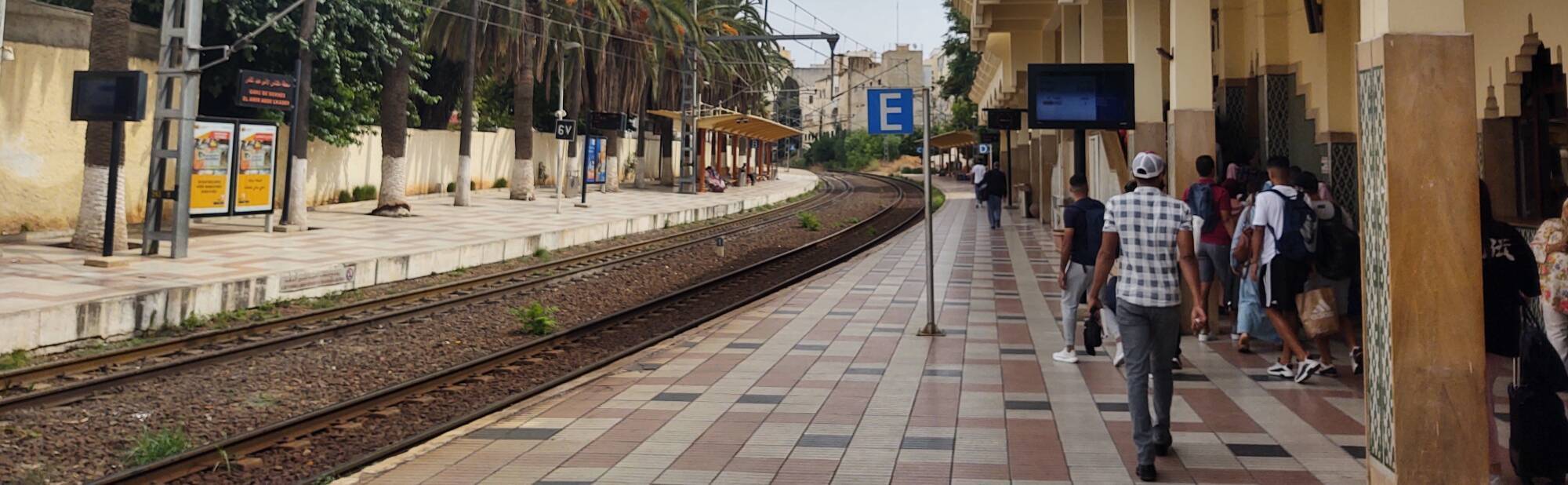 Meknè train station, having just arrived from Tangier.