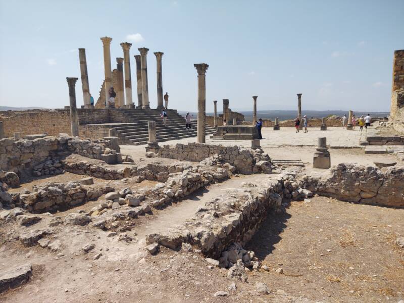 Capitoline Temple in the Volubilis archaeological site in Morocco.