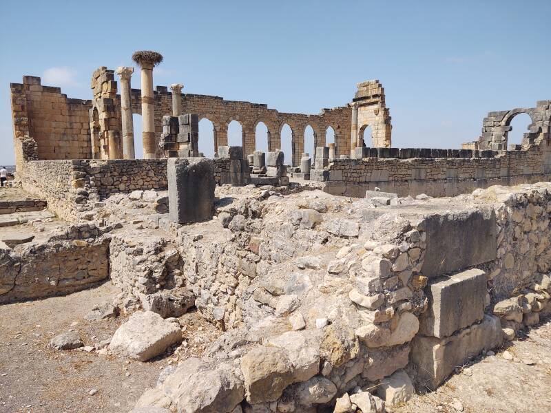 Basilica in the Volubilis archaeological site in Morocco.