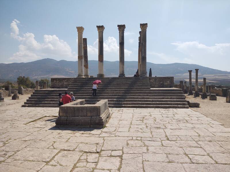 Capitoline Temple in the Volubilis archaeological site in Morocco.