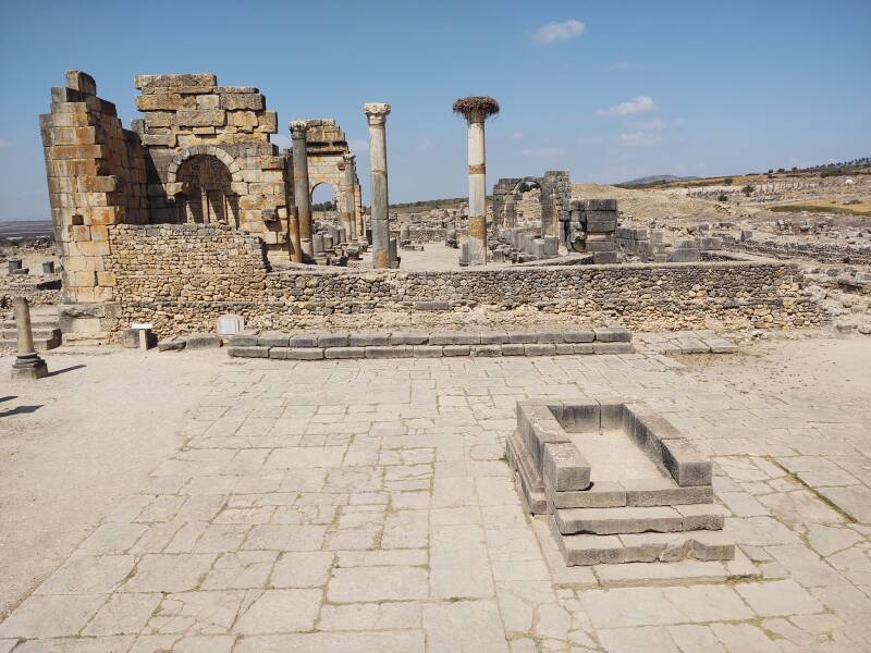 Capitoline Temple in the Volubilis archaeological site in Morocco.