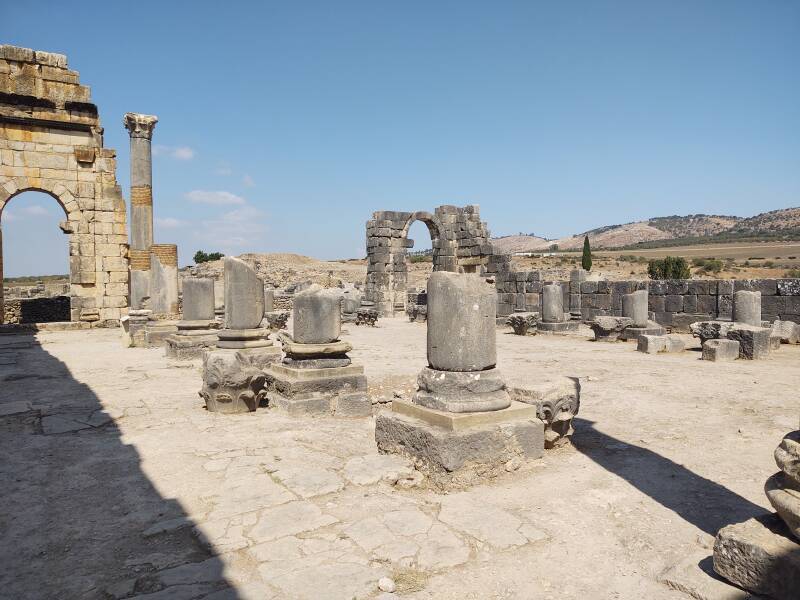 Basilica in the Volubilis archaeological site in Morocco.