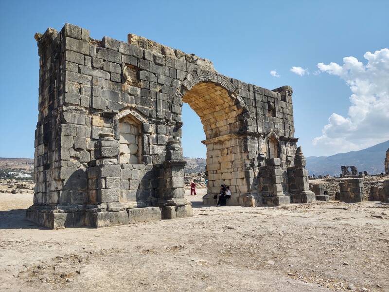 Arch of Caracalla in the Volubilis archaeological site in Morocco.