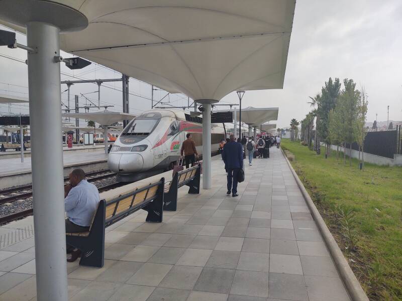 Al Boraq high-speed train at Tangier, ready to depart for Casablanca.