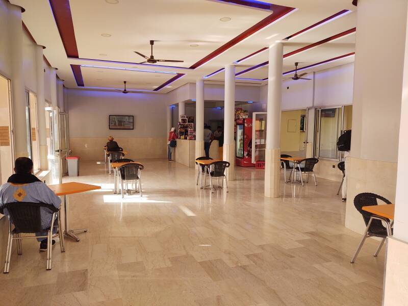 Interior of a fuel station and rest stop in the Draa Wadi north of Zagora.