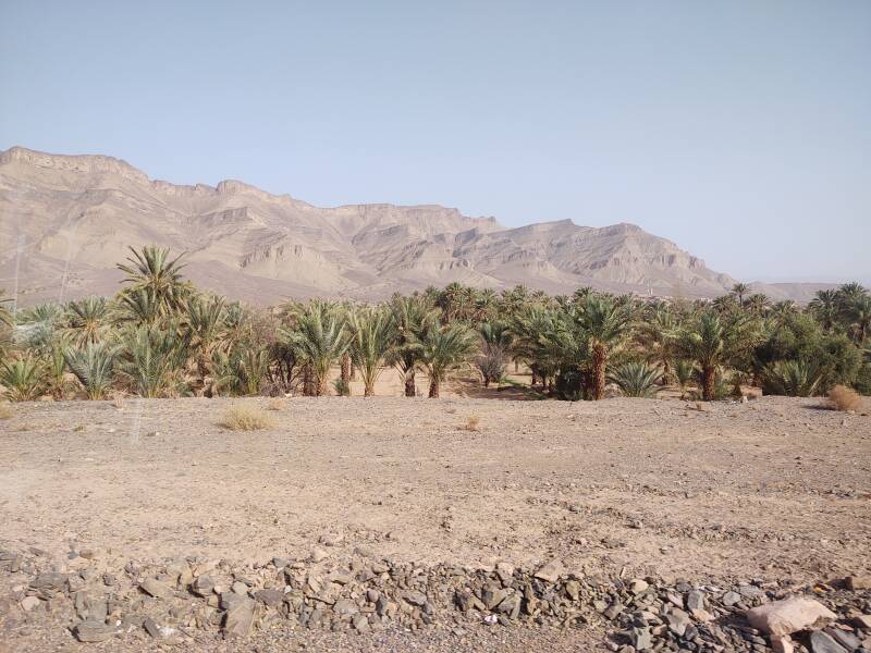 2000-foot highland above date palm oasis in the Draa Wadi north of Zagora.