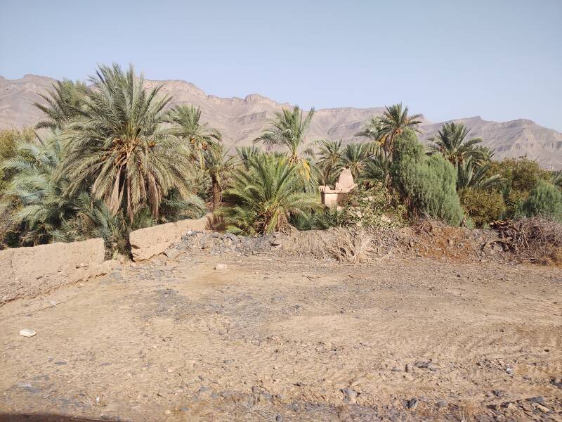 2000-foot highland above date palm oasis in the Draa Wadi north of Zagora.