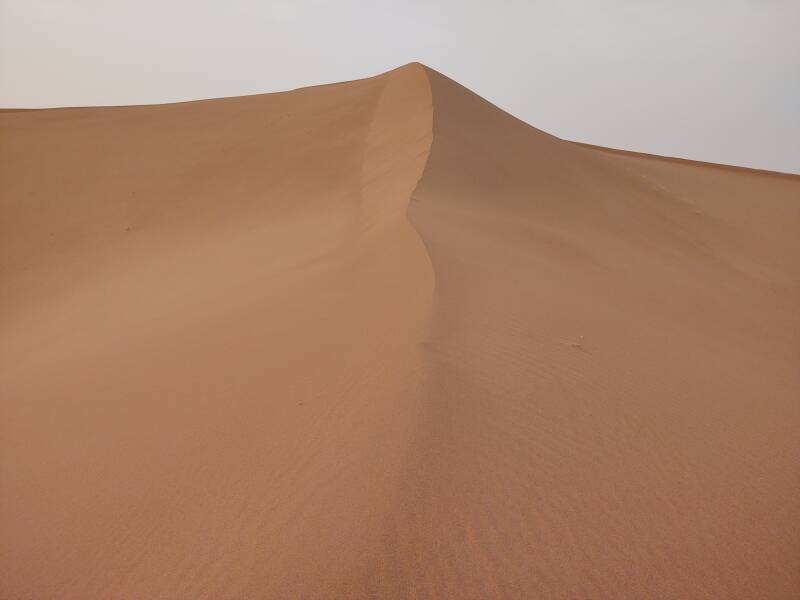 Sharp edge of a dune at Erg Chigaga.