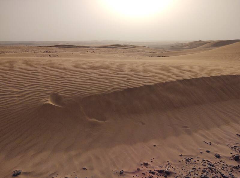 Ripples on small dunes east of Erg Chigaga.