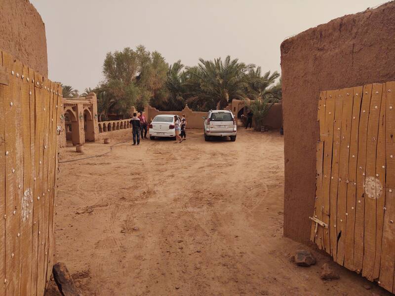Entering the gate at Auberge La Palmeraie in M'Hamid el Ghizlane, Morocco.
