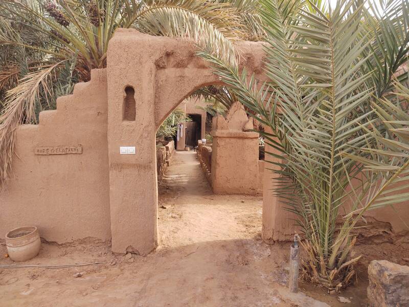 The inner gate at Auberge La Palmeraie in M'Hamid el Ghizlane, Morocco.