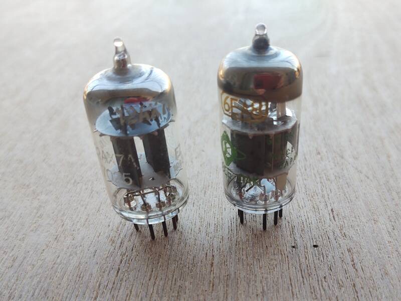 12AX7 and 6EA8 vacuum tube.