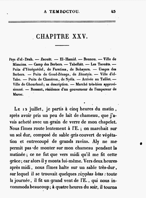 Page 43 of 'Journal d'un Voyage à Temboctou et à Jenné dans l'Afrique Centrale'