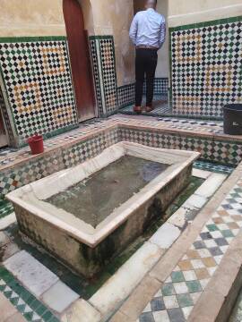 Ablutions tank in the Bou Inania madrasa in Fez.