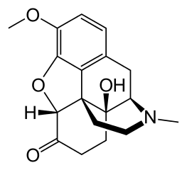 Oxycodone structure, from https://commons.wikimedia.org/wiki/File:Oxycodone.svg