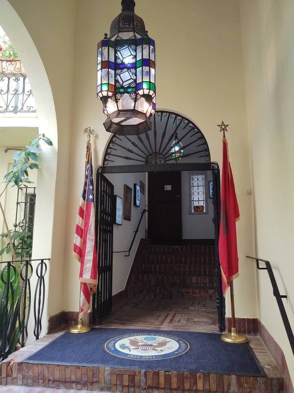 Formal interior entry in the American Legation in Tangier.