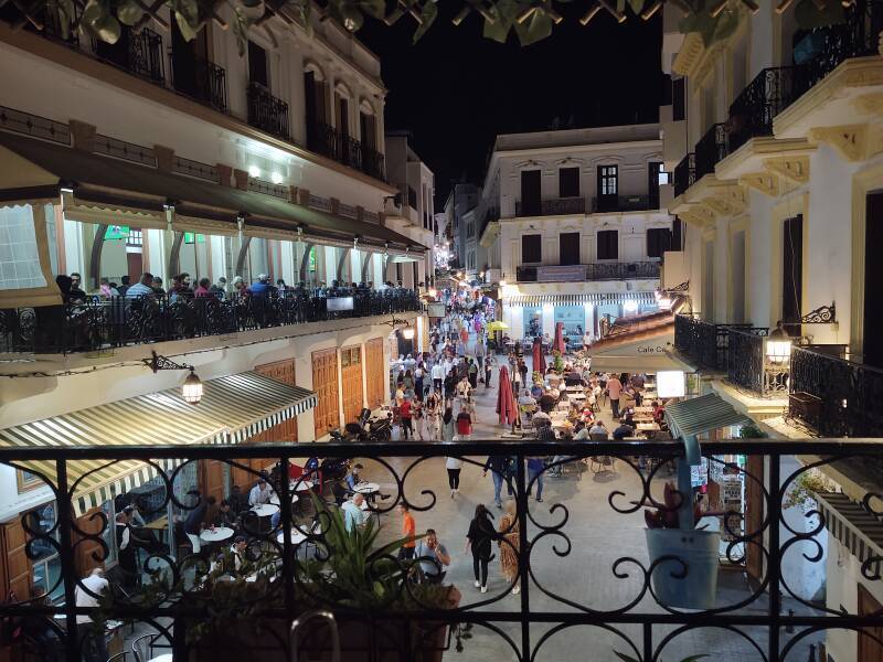 View from dinner in the medina in Tangier, on a balcony in Petit Socco.