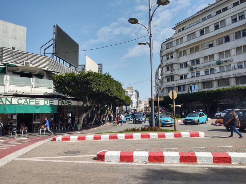 Gran Café de Paris on the traffic circle at the end of Boulevard Pasteur in Tangier.