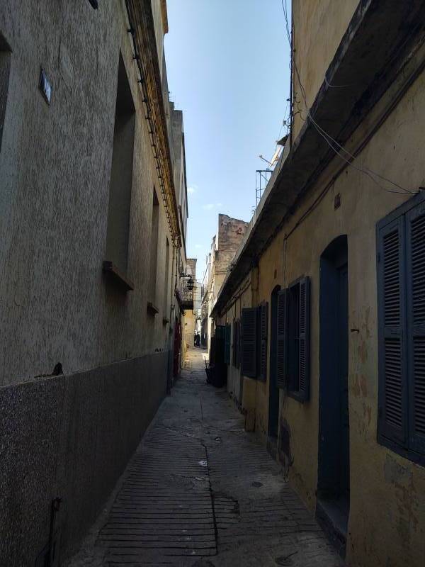 Dark passageway of Rue Magellan near the El Muniria and the Tanger Inn in Tangier.
