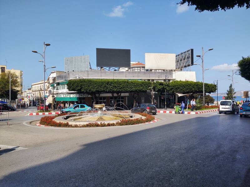 Gran Café de Paris on the traffic circle at the end of Boulevard Pasteur in Tangier.
