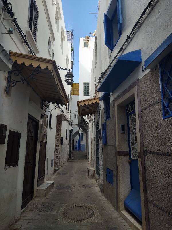 Narrow passage that may or may not lead to a dead end in the medina in Tangier.