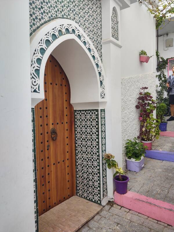 Elaborately decorated doorway in the medina in Tangier.