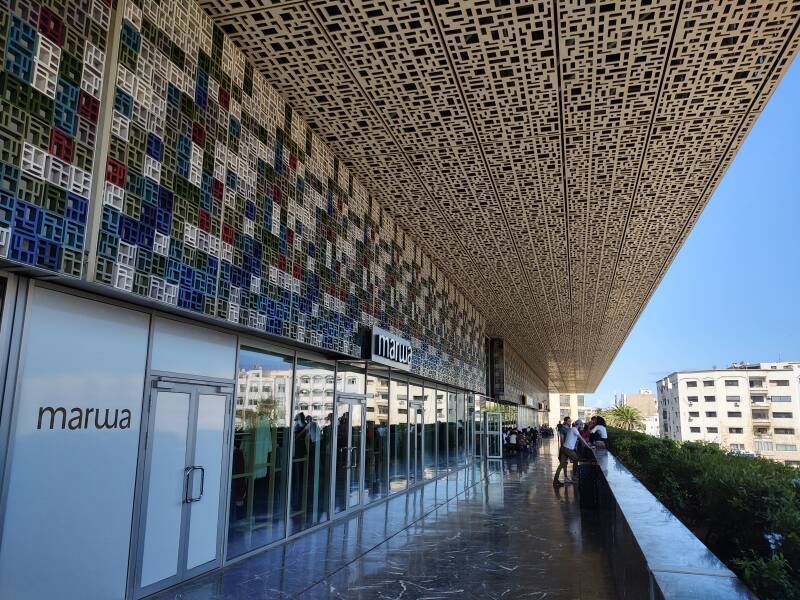 Balcony at Gare Casa Voyageurs in Casablanca.