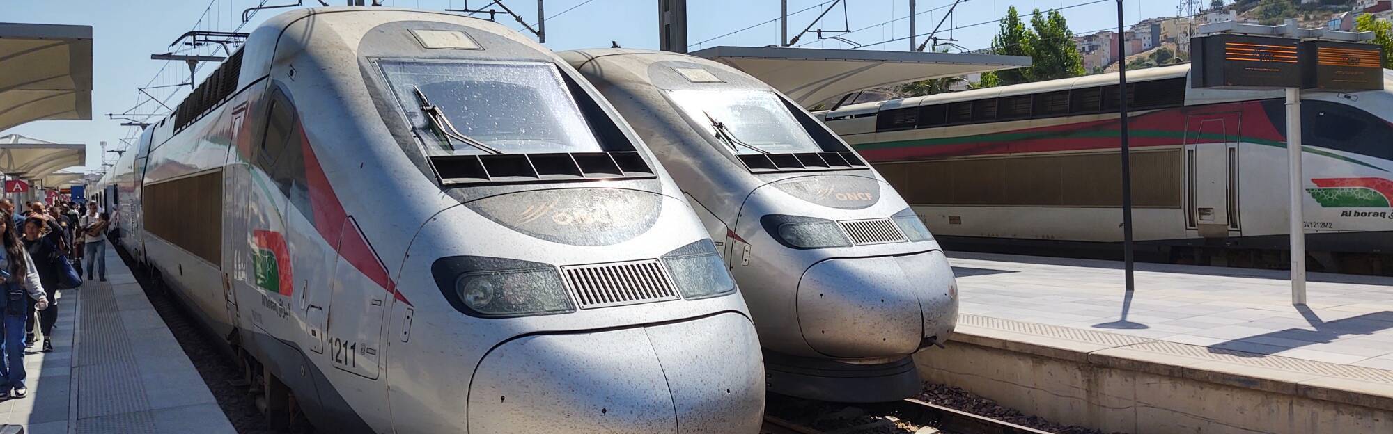 Al Boraq high-speed train at Tangier Ville station, having just arrived from Casa Voyageurs in Casablanca.