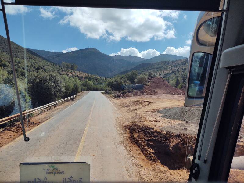 Leaving Marrakech on the highway to Ouarzazate and on to Zagora.