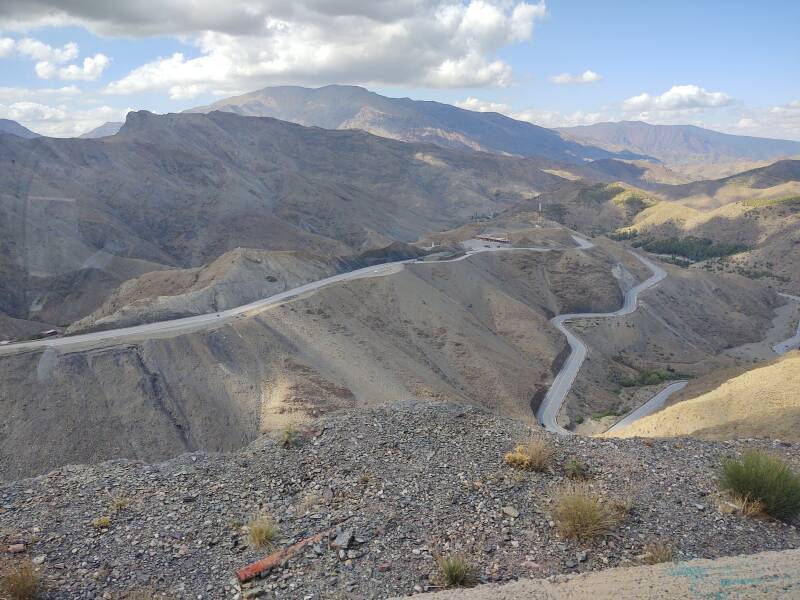 Twisting road through the Atlas Mountains.