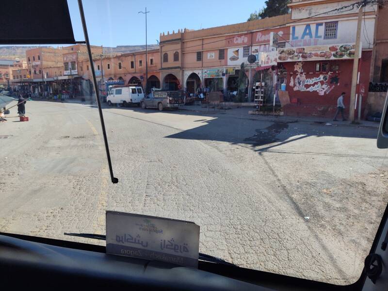 Businesses along the road in Agouim in the Atlas Mountains.