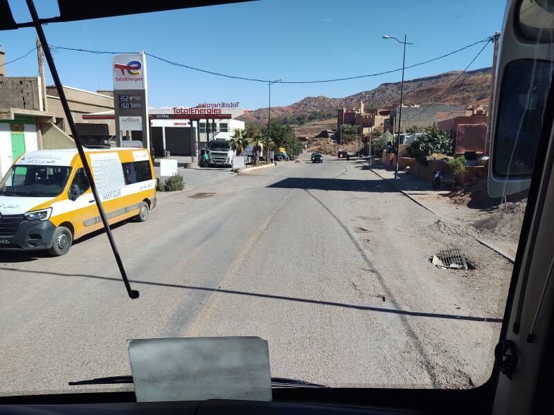 Gas station along the road in Agouim in the Atlas Mountains.