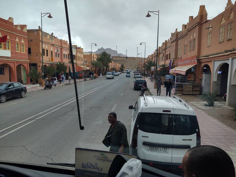 Busy street scene in Agdz.