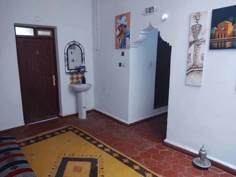 Hallway in a guesthouse in Zagora, Morocco.