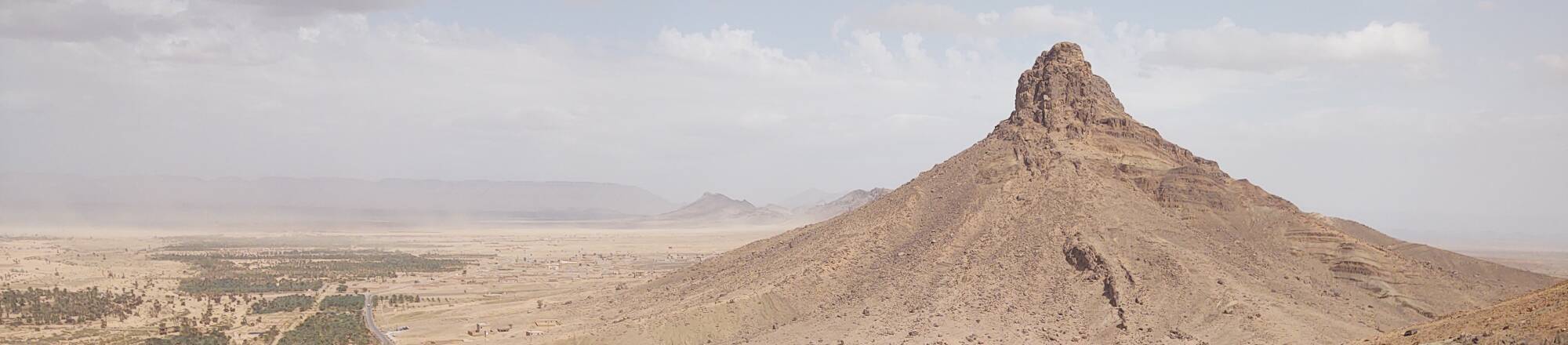 Volcanic plug of Jebel Zagora above the Draa Valley, just to the southeast of Zagora.