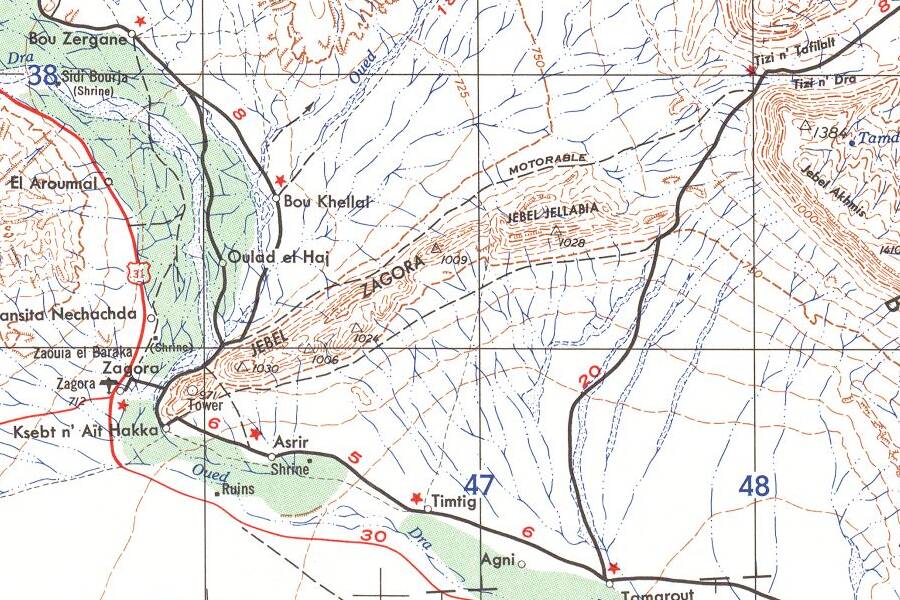 Small portion of 1956 1:250,000 map NH30-5 of series P502 from https://lib.utexas.edu/maps/
