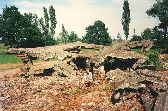 Ruins of gas chambers and crematoriums at Nazi death camp Birkenau (Auschwitz II)