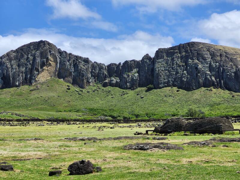 Rano Raraku as seen from Aho Toŋariki.