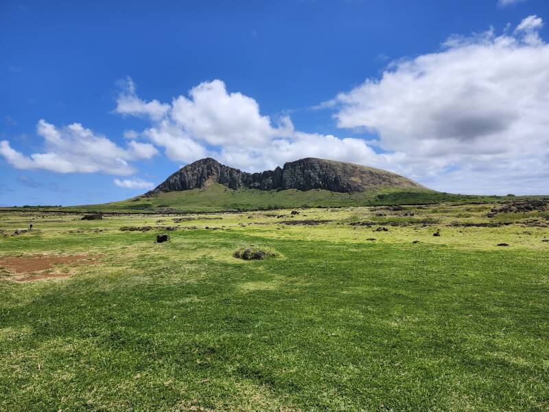 Rano Raraku as seen from Aho Toŋariki.