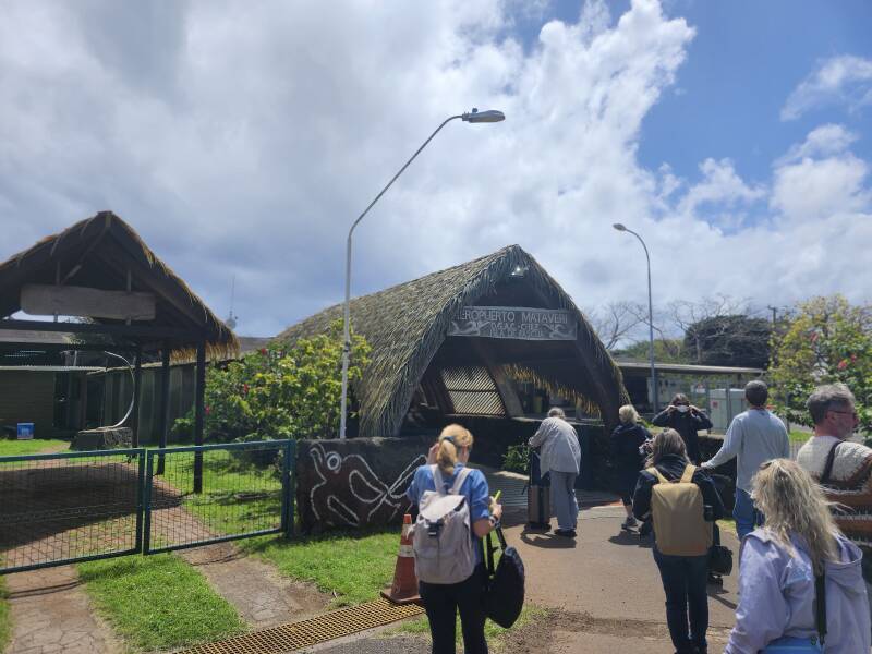 Entering the terminal at Mataveri International Airport on Rapa Nui.