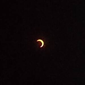 300×300 crop of partial phase of annular solar eclipse, seen in Hanga Roa, Rapa Nui.