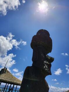 Annular eclipse above moai on Rapa Nui.