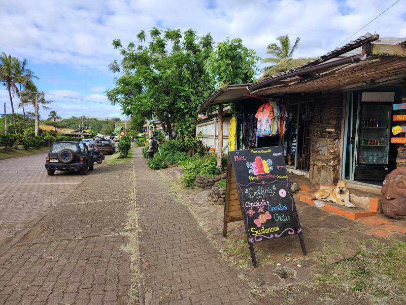 Minimart and a shop with clothing.