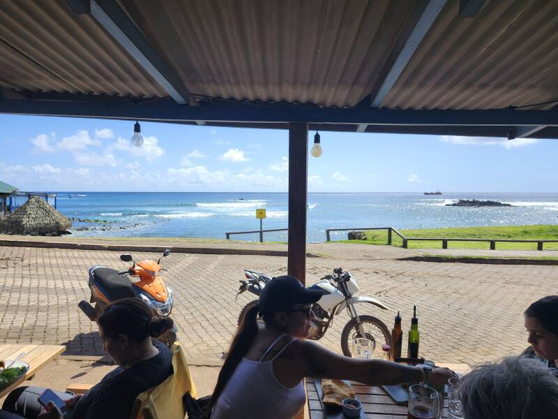 View of the ocean out the front of Oheho Surf Cafe.