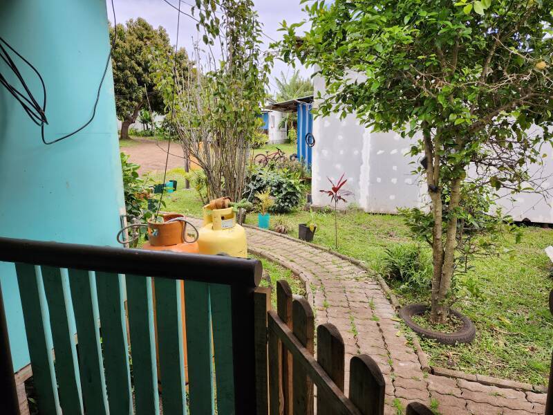 Porch of my apartment at Hostal Henua Roa.