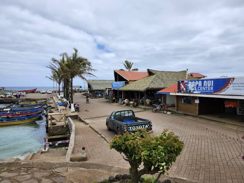 Fishing and diving businesses at the fishing port.