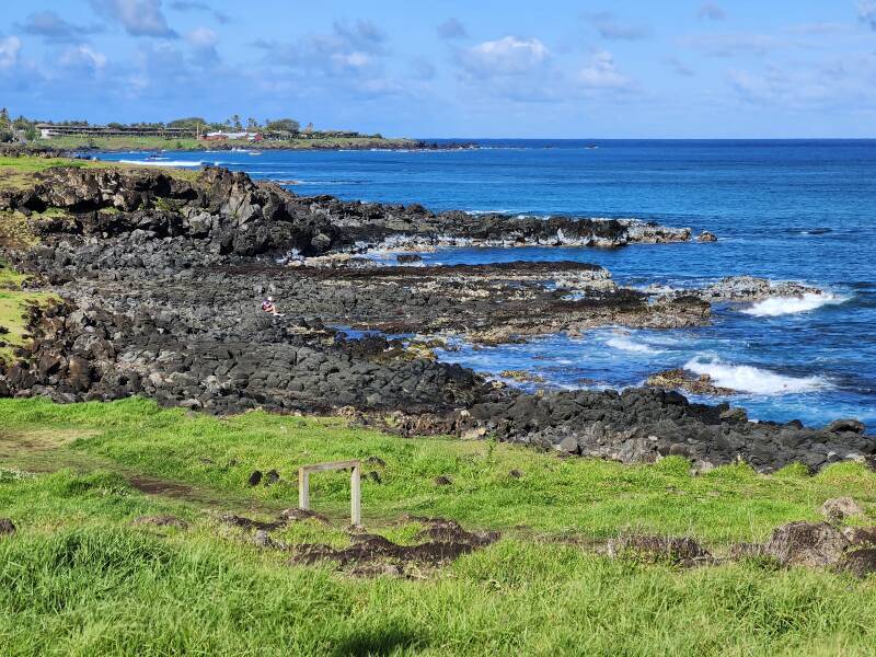 Volcanic basalt shoreline.